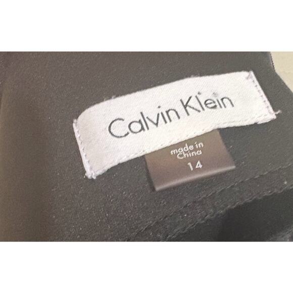 Calvin Klein Little Black Dress One Shoulder Ruffle Size 14 - Picture 5 of 8